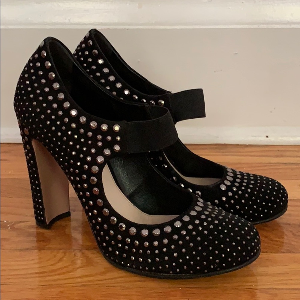 Black studded Prada pumps